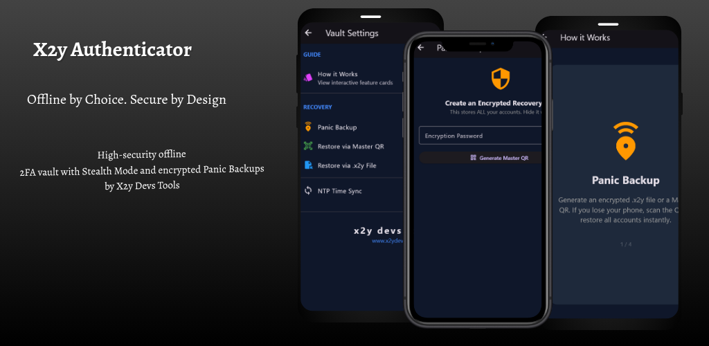 x2y Authenticator - Offline by Choice. Secure by Design.